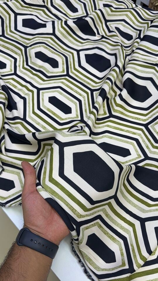 Geometrik Desen Pamuk Saten
