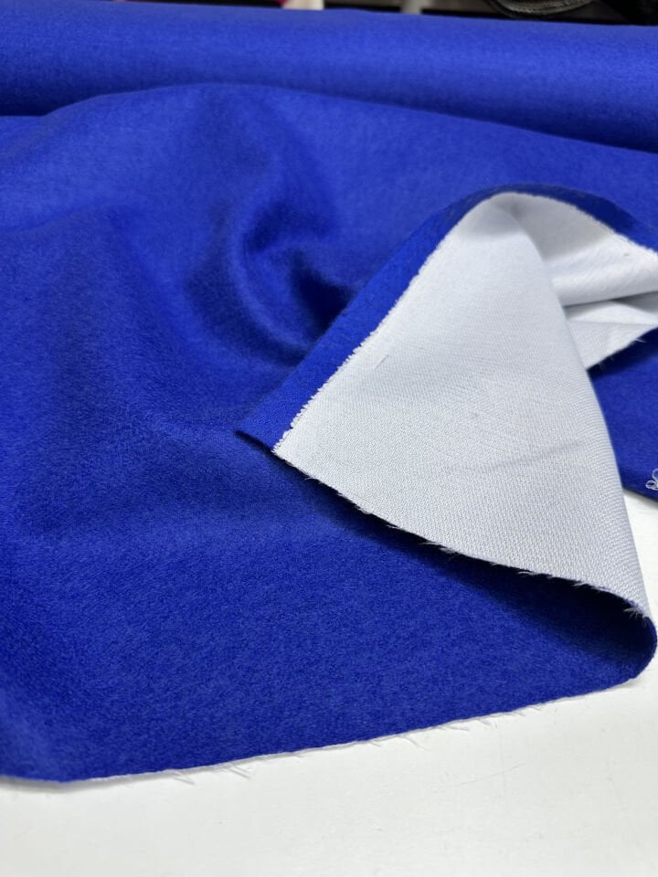 Saks Mavi Yünlü Keçe Kumaş