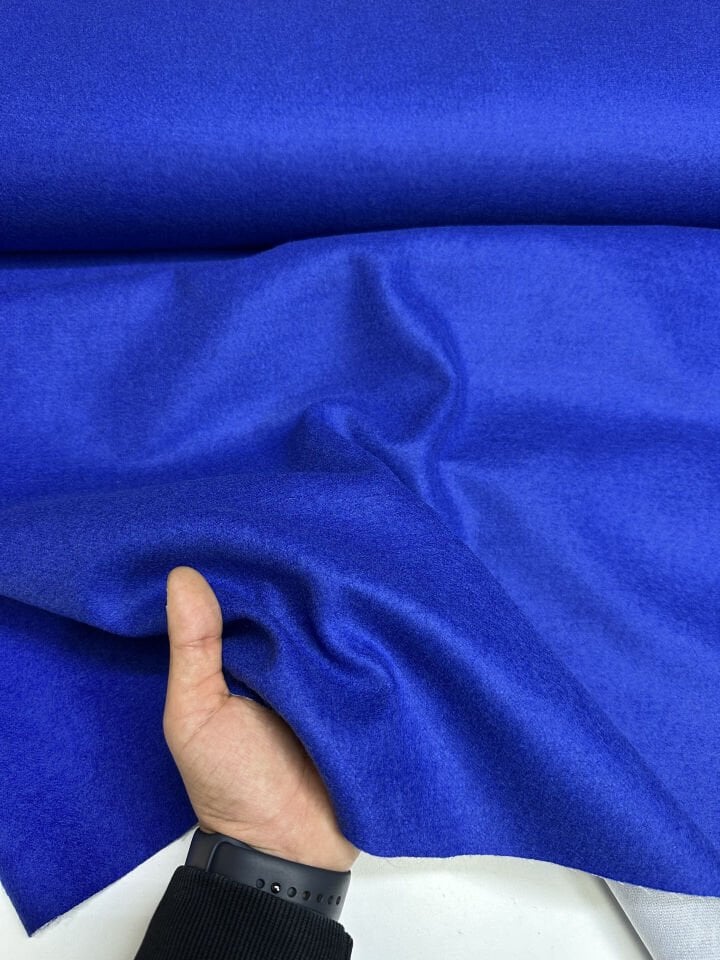 Saks Mavi Yünlü Kaşmir Kumaş