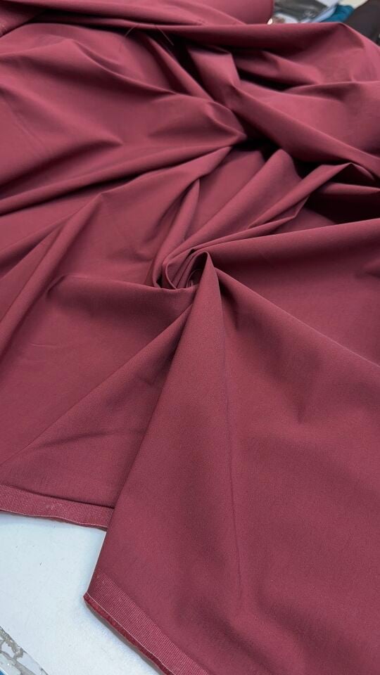 Bordo Pamuklu Gabardin