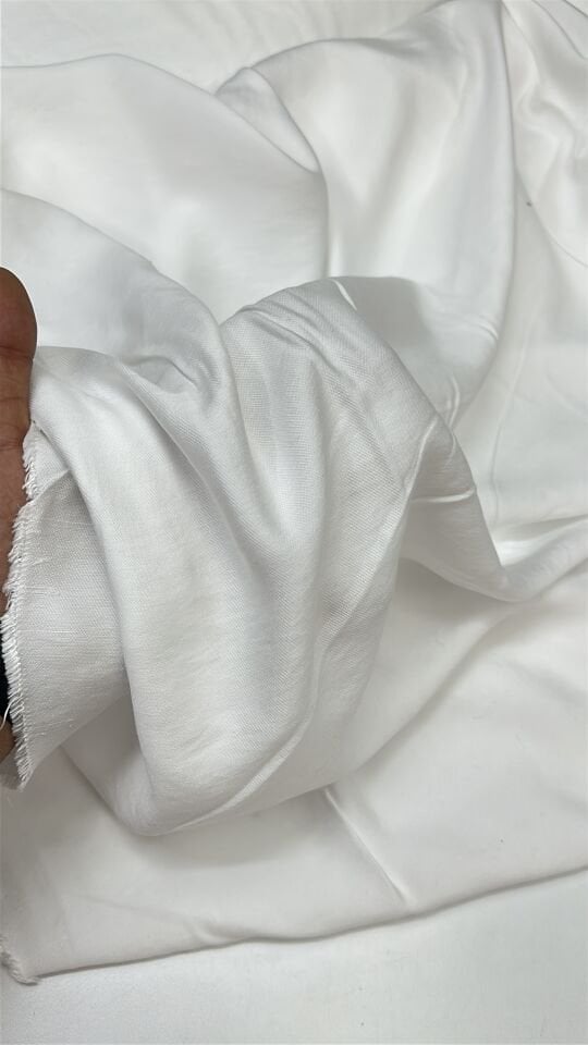 Beyaz Pamuklu Modal Keten