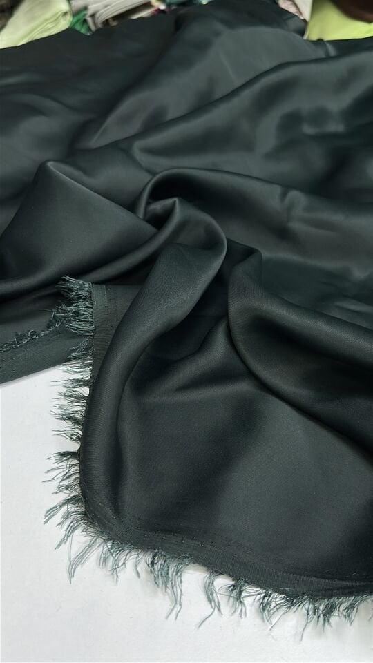 Koyu Yeşil Saten Kumaş
