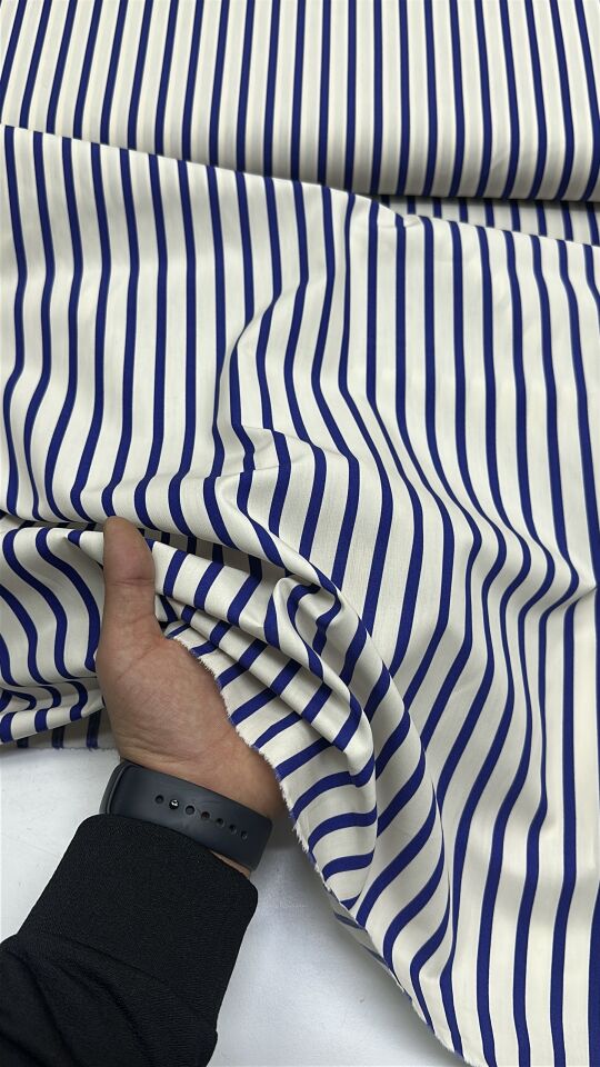 Çizgili Pamuk Poplin