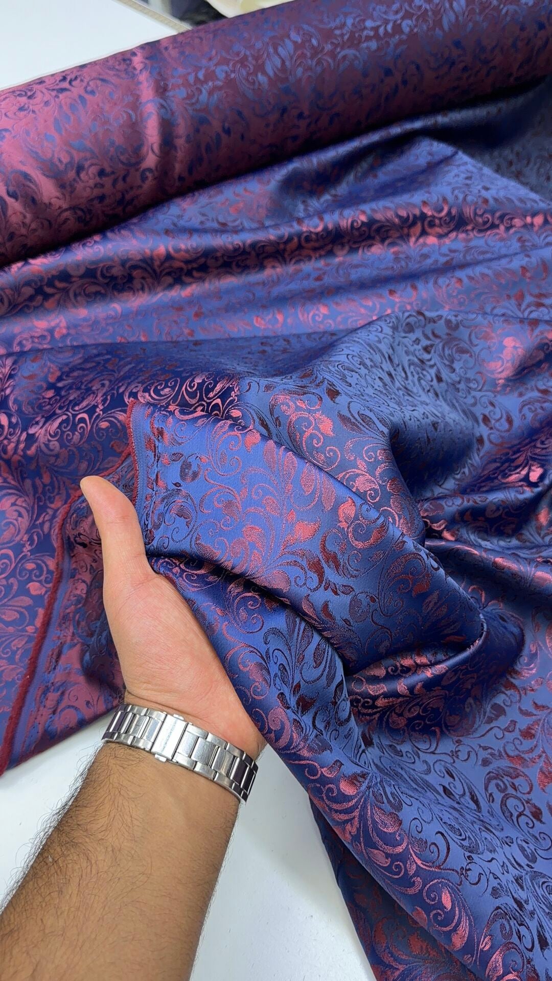 Bordo Lacivert Jakarlı Brokar