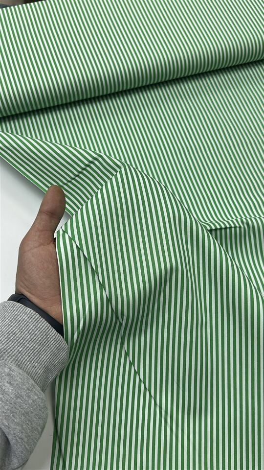 Çizgili Pamuk Poplin