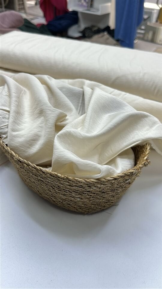 Krem Pamuklu Modal Kumaş