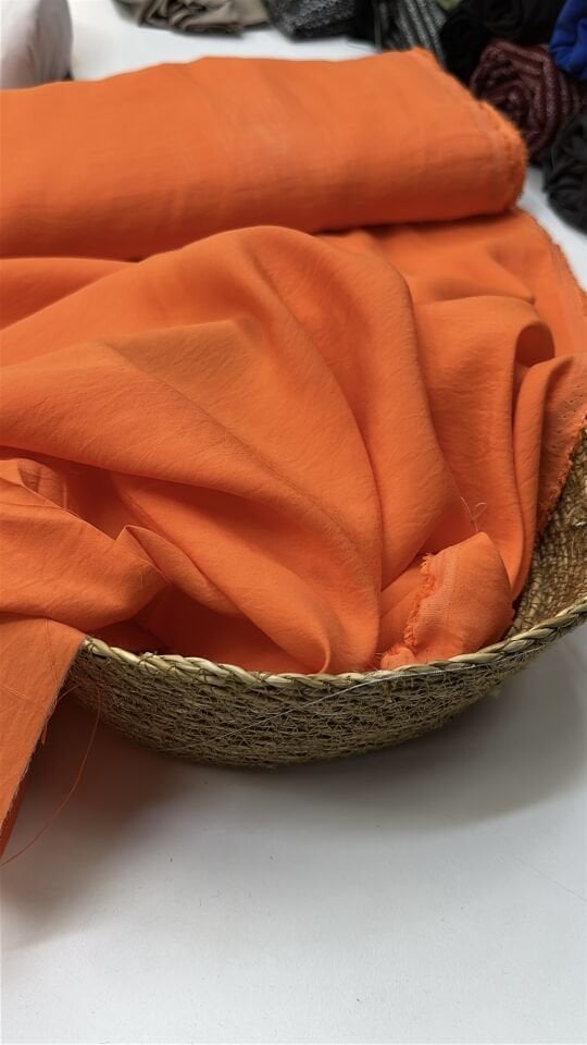 Turuncu Pamuklu Modal Kumaş