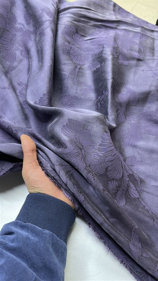 Pamuklu Jakarlı Saten Kumaş