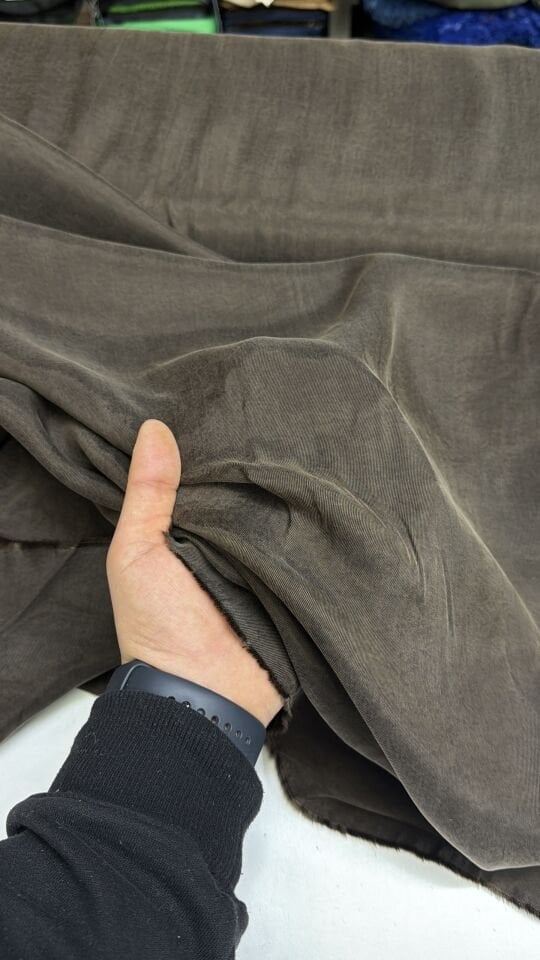 Acı Kahve Taşlanmış Tensel Kumaş