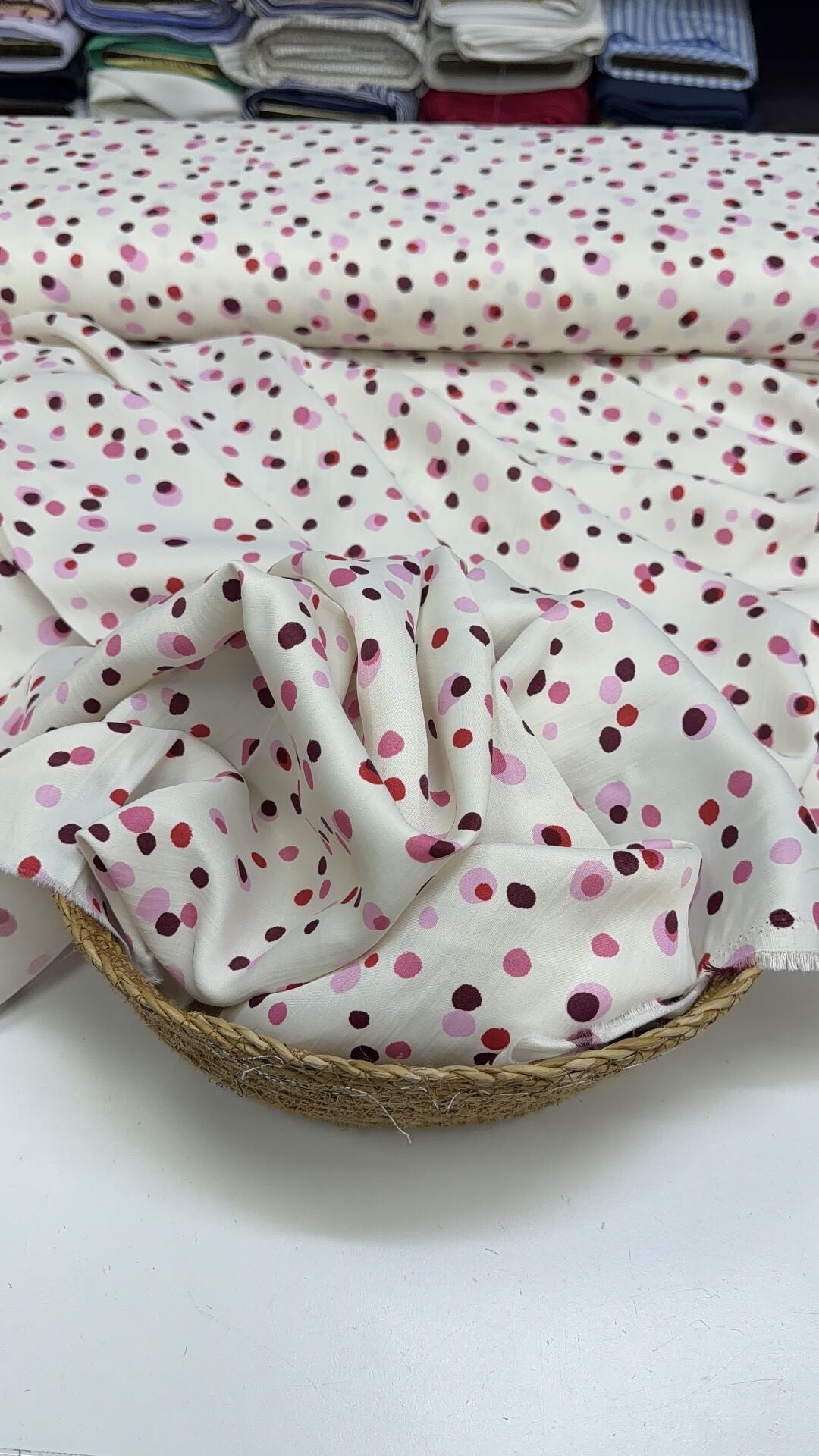 Pamuklu Puantiye Saten