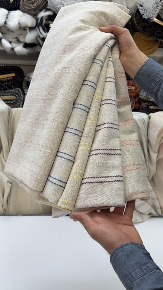 İşlemeli Pamuklu Keten Kumaşlar