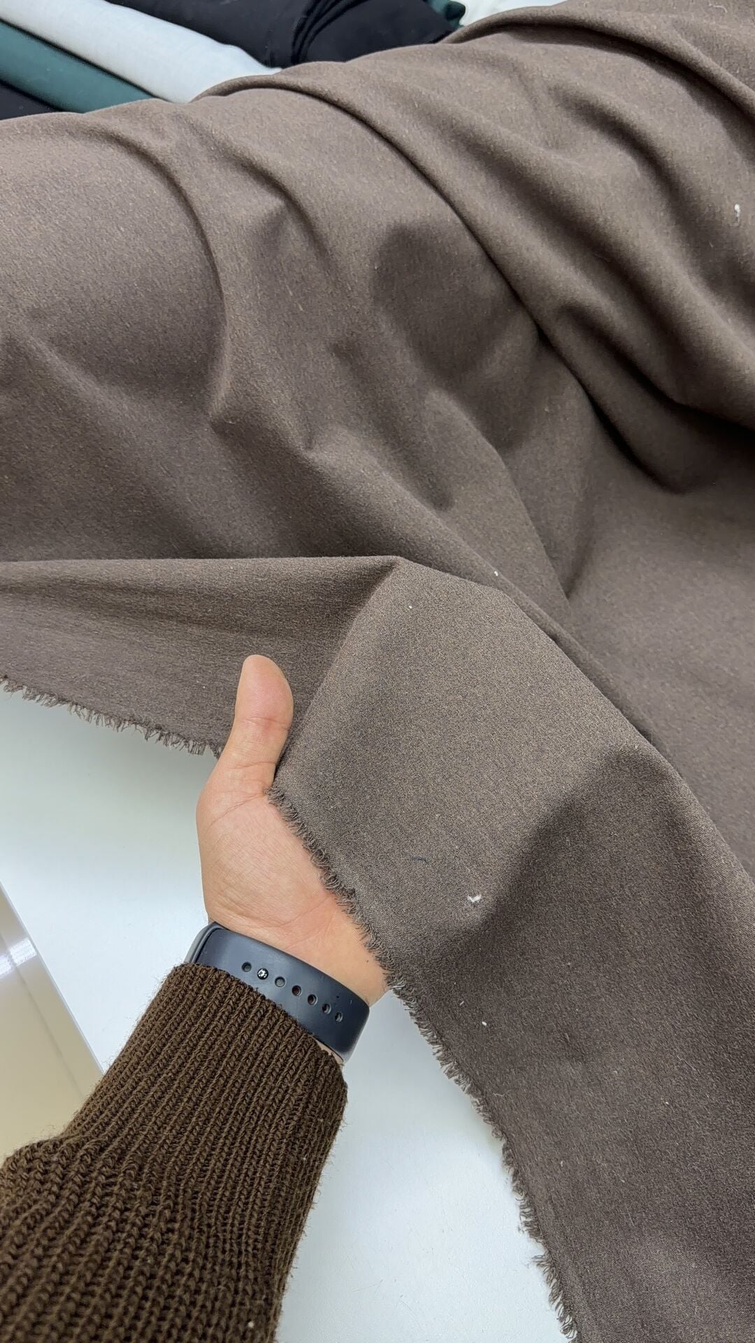 Kahve Pamuklu Keten Kumaş