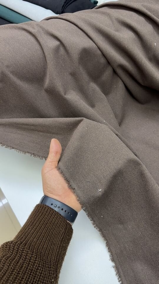 Kahve Pamuklu Keten Kumaş