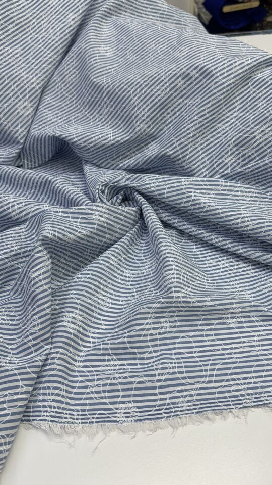 Pamuklu Blue Poplin